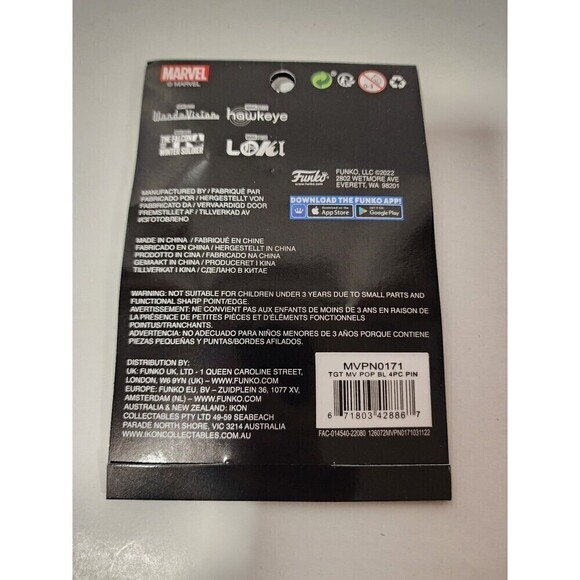 Funko Pop Marvel 4-Piece Collector's Pin Set - Picture 3 of 3